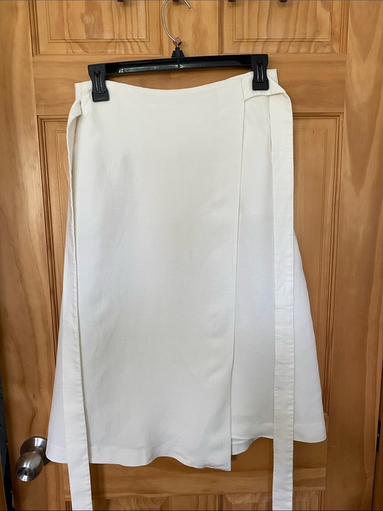 Massimo Dutti Dresses & Skirts - Massimo Dutti Cream A-Line Wrap Skirt with Side Ties